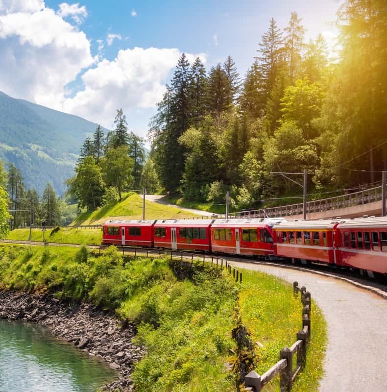 From Milan: St Moritz & Alps Day Trip with Bernina Red Train